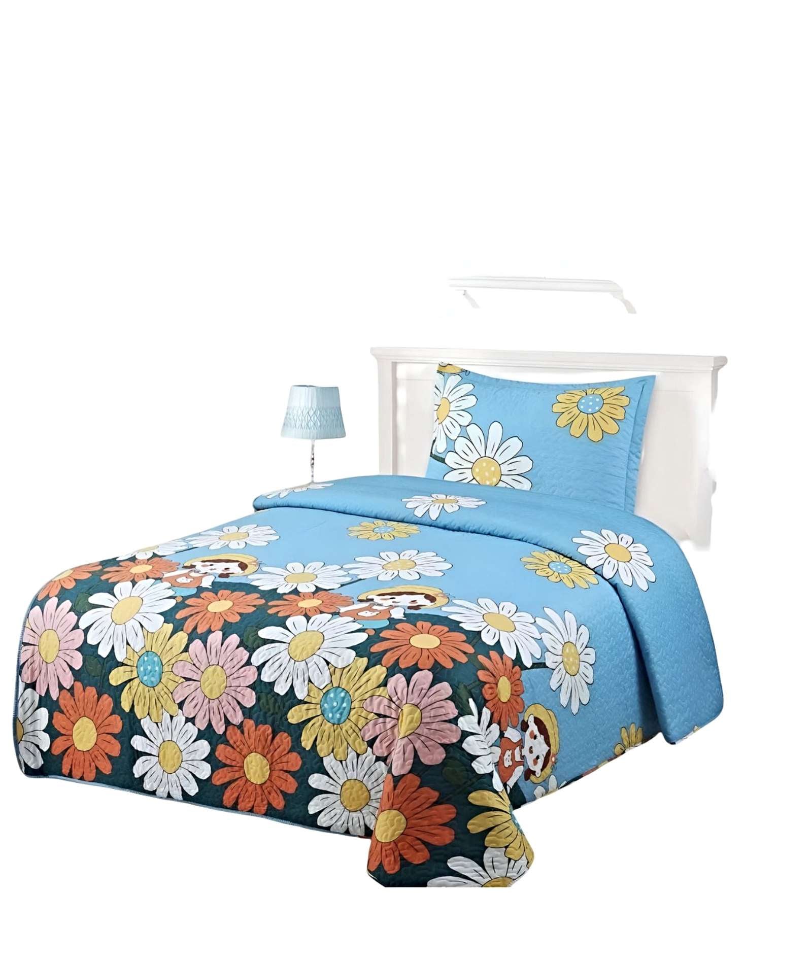 COBERTOR COLCHA QUILT VERANO PLAZA Y MEDIA - 1