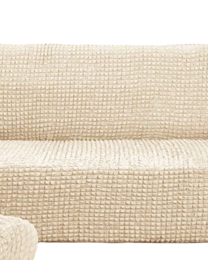 SET DE FUNDAS CUBRE SILLON 3+1+1 - MODELO CUADRILLE BLANCO - 3