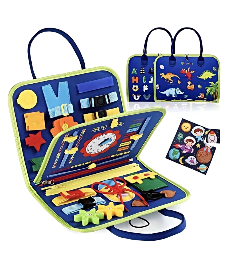 TABLERO SENSORIALES INTERACTIVO MONTESSORI JUEGO EDUCATIVO AZUL - 1