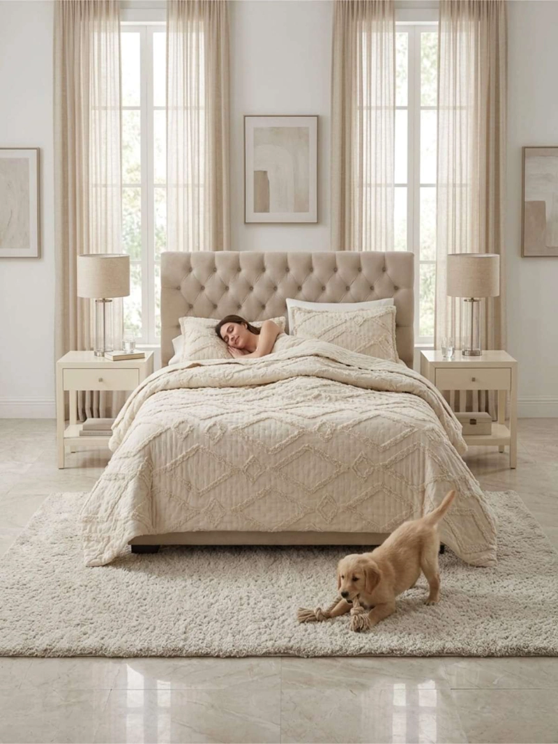 QUILT  GEOME TRICO DE VERANO LIVIANO  2 PLAZA TUFTING - 4