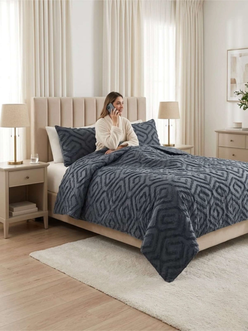 QUILT  GEOME TRICO DE VERANO LIVIANO  2 PLAZA TUFTING - 5