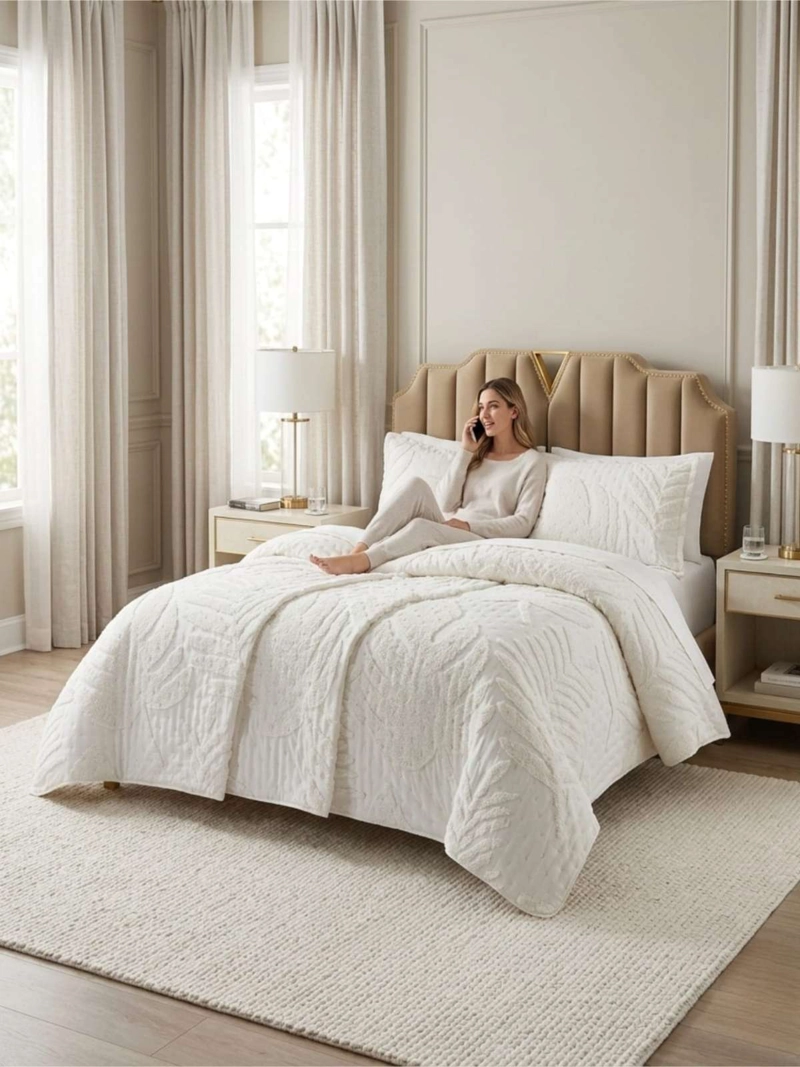 QUILT  GEOME TRICO DE VERANO LIVIANO  KING / SUPER KING TUFTING SERIE 3 - 5