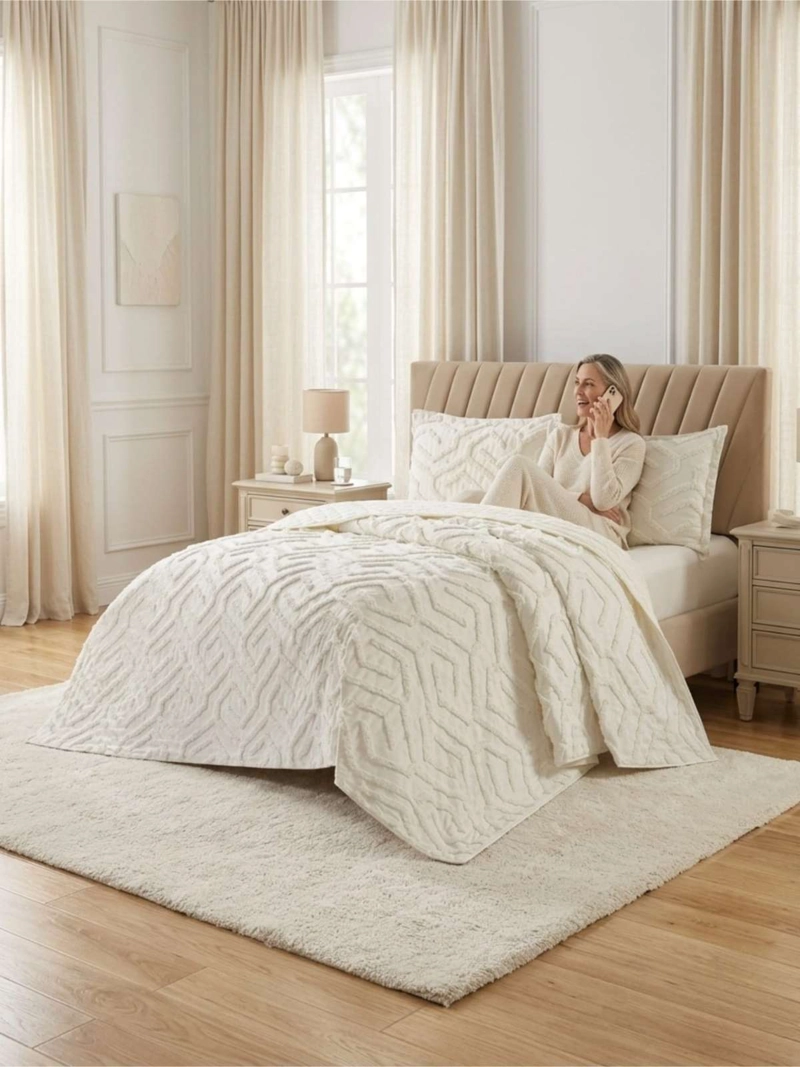 QUILT  GEOME TRICO DE VERANO LIVIANO  KING / SUPER KING TUFTING - 6