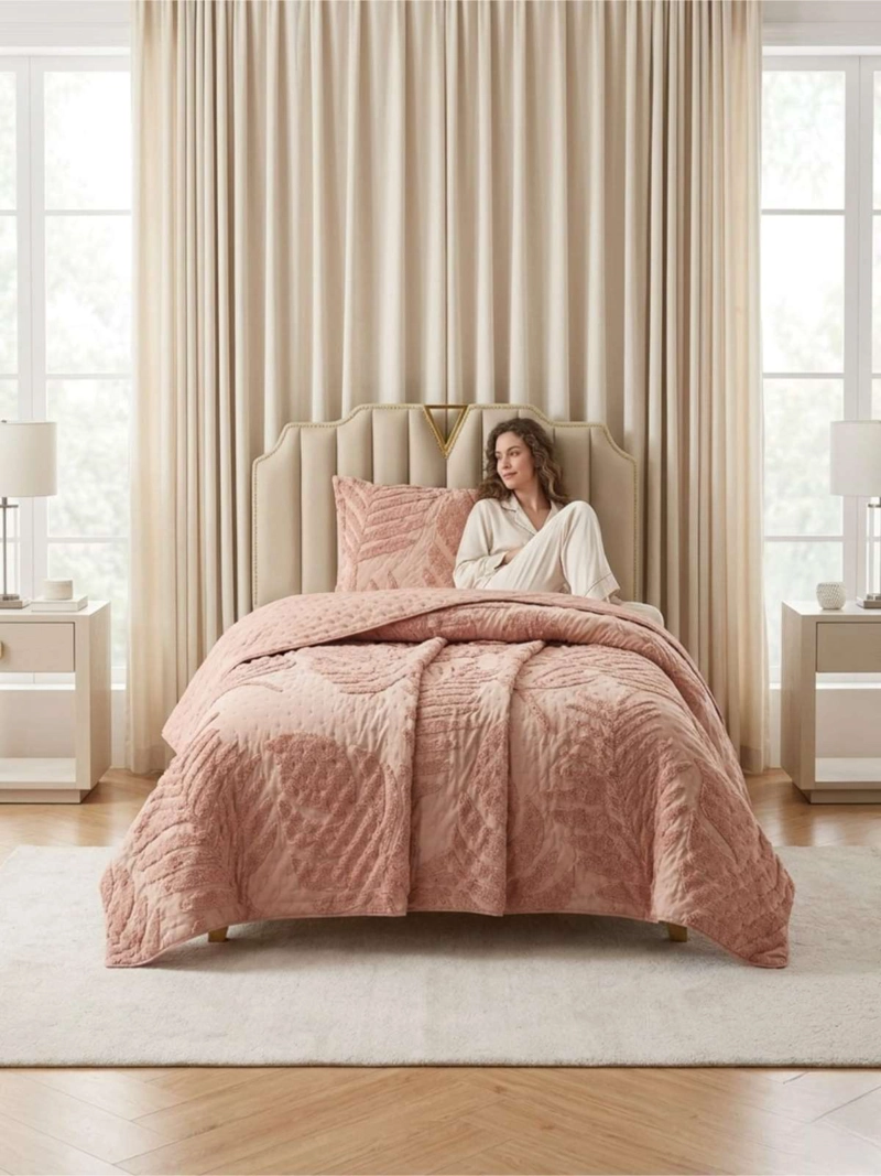 QUILT  GEOME TRICO DE VERANO LIVIANO  1,5 PLAZA TUFTING SERIE 3 - 7