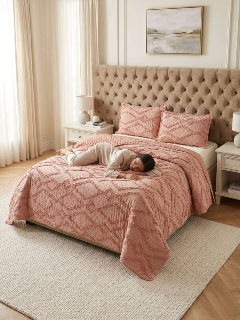 QUILT  GEOME TRICO DE VERANO LIVIANO  KING / SUPER KING TUFTING - 1