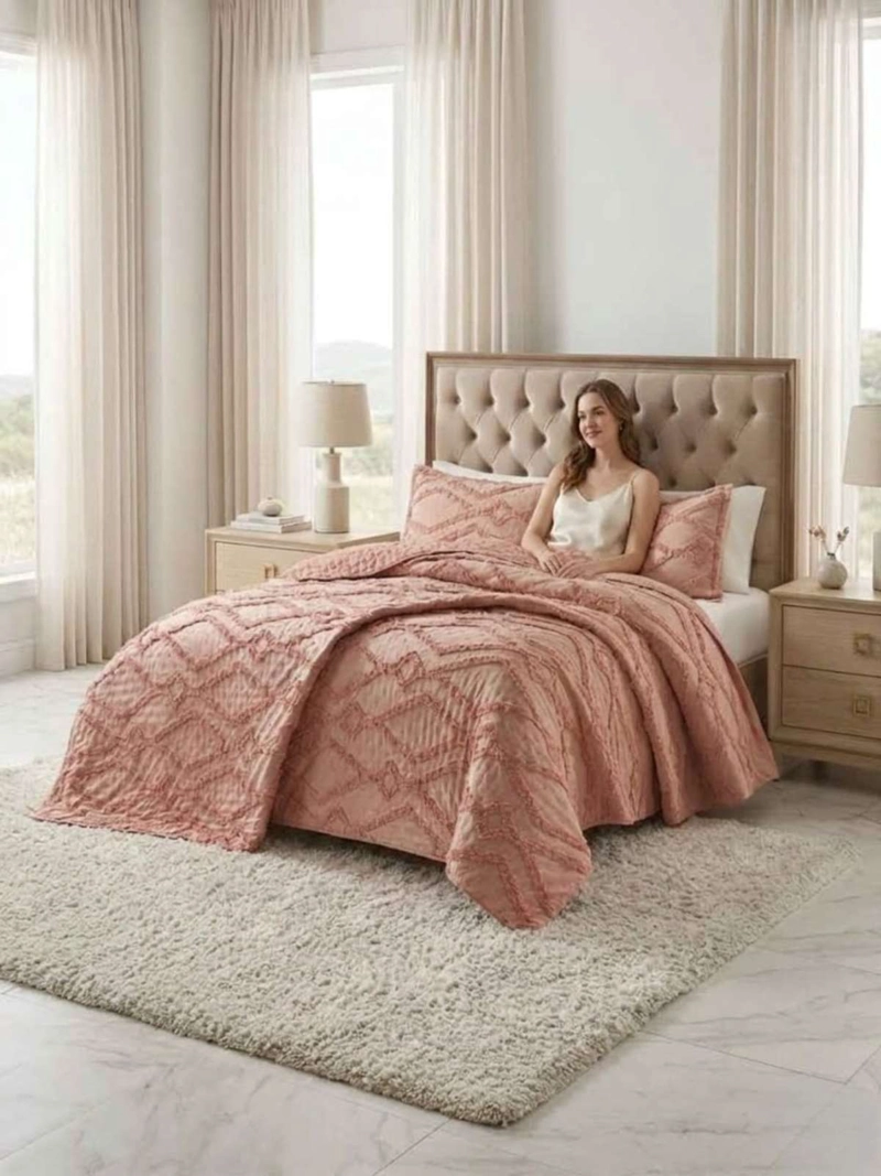 QUILT  GEOME TRICO DE VERANO LIVIANO  KING / SUPER KING TUFTING - 2