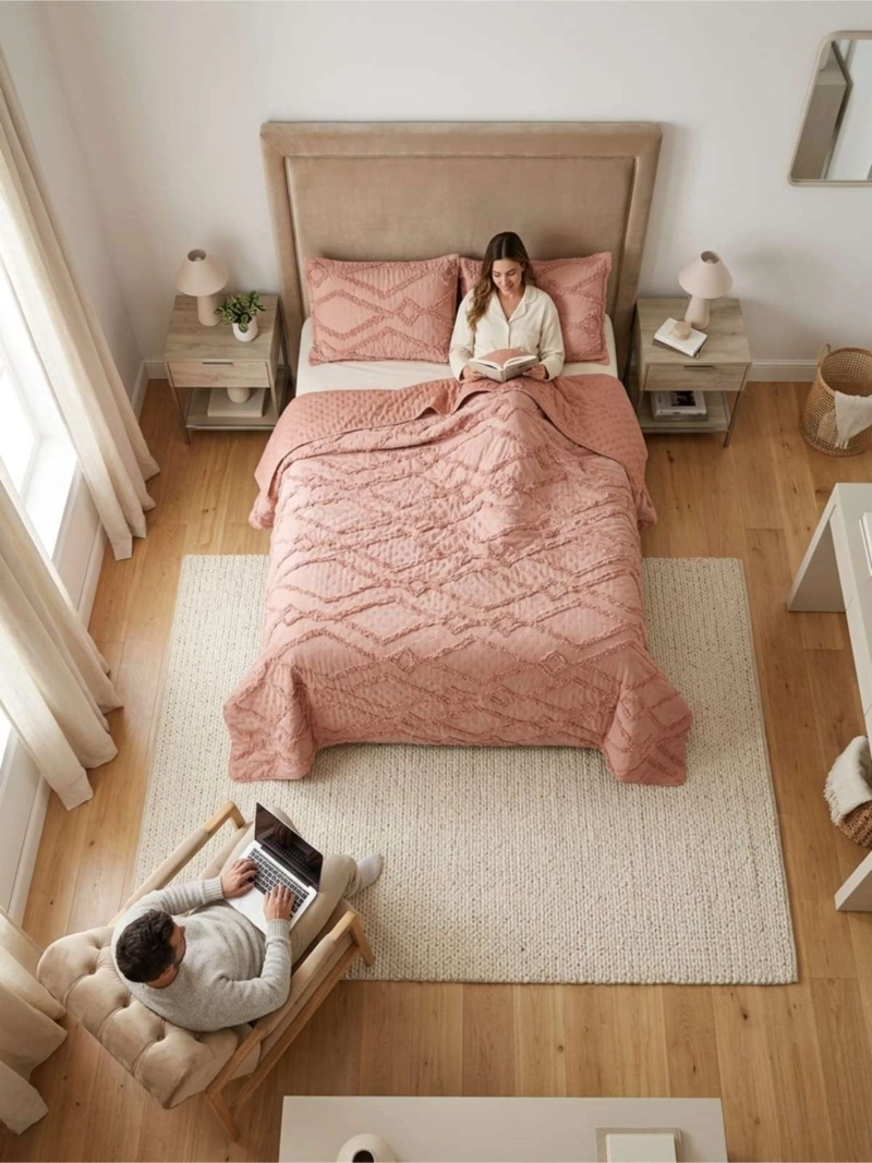 QUILT  GEOME TRICO DE VERANO LIVIANO  KING / SUPER KING TUFTING - 5