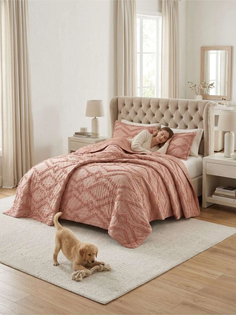 QUILT  GEOME TRICO DE VERANO LIVIANO  KING / SUPER KING TUFTING - 6