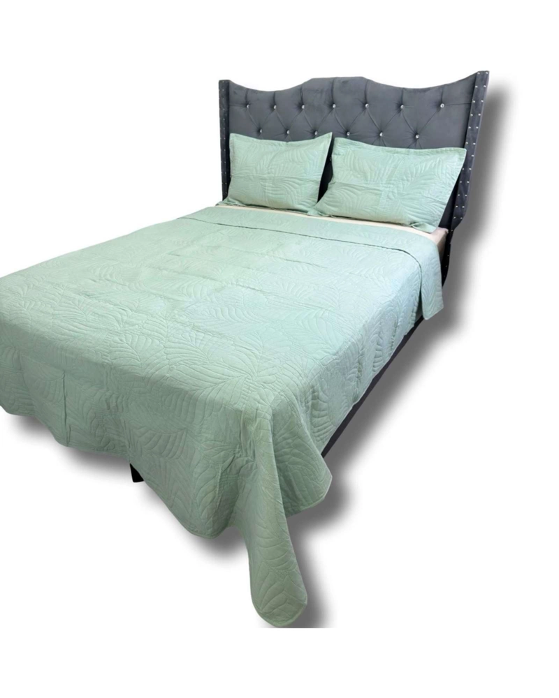 COBERTOR QUILT DE LUJO VERANO 2 PLAZA VERDE MENTA - 1