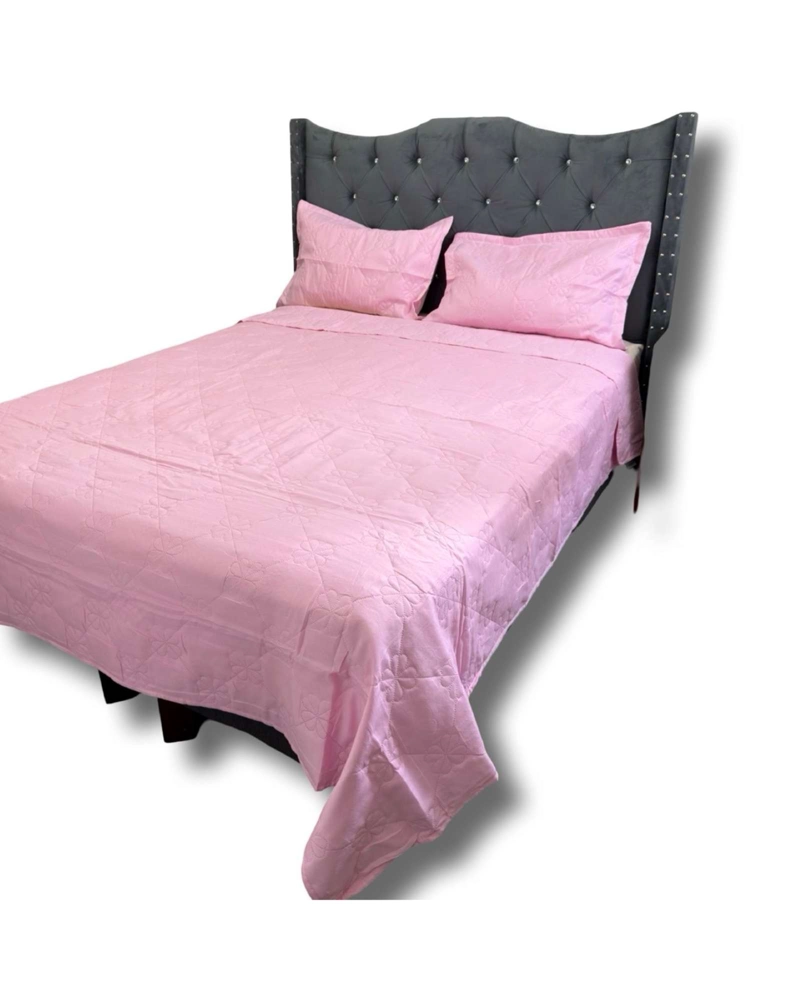 COBERTOR QUILT DE LUJO VERANO DELGADO KING ROSA - 1