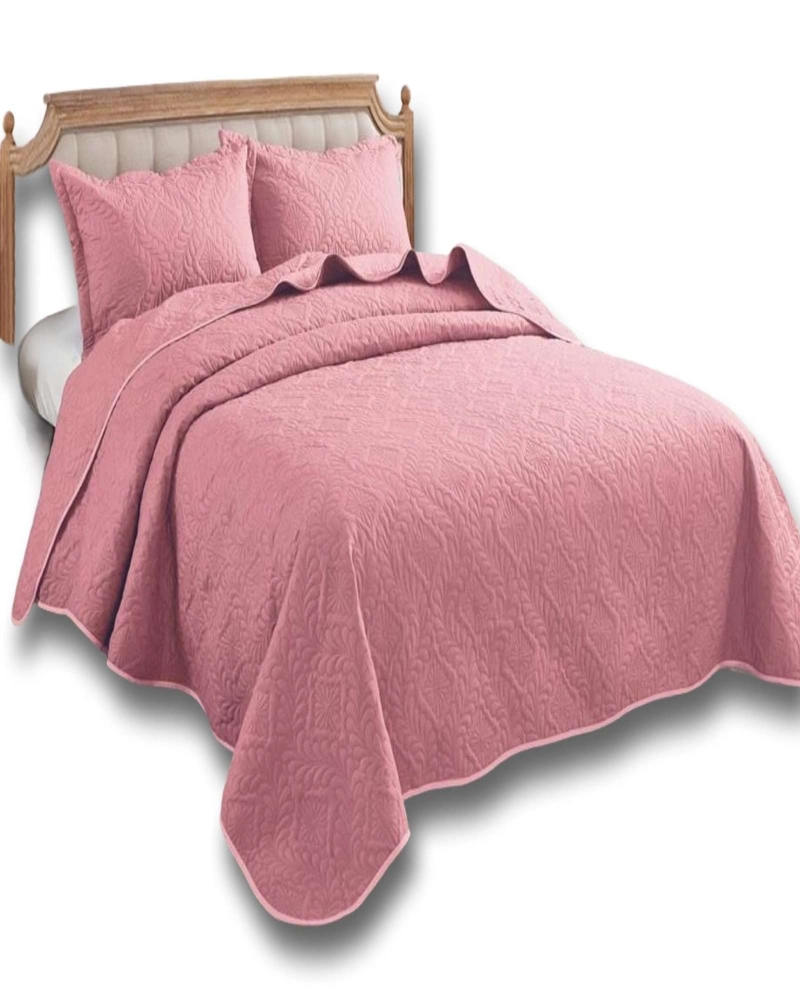 COBERTOR COLCHA DE VERANO QUILT 2 PLAZA ROSA - 2