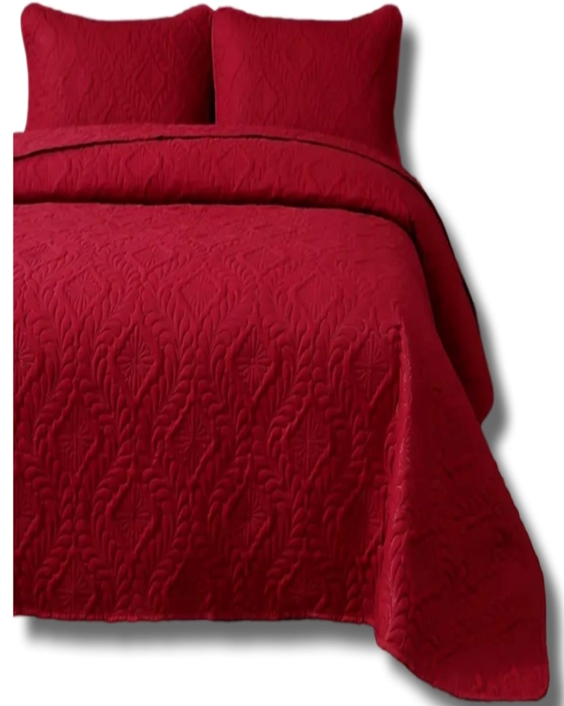 COBERTOR COLCHA DE VERANO QUILT KING - SUPER KING 250 CM X 270 CM BURDEO - 1
