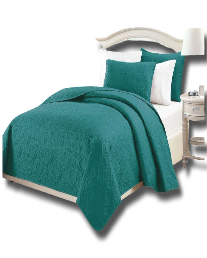 COBERTOR COLCHA DE VERANO QUILT 2 PLAZA TURQUESA - 1