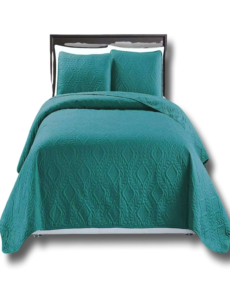 COBERTOR COLCHA DE VERANO QUILT 2 PLAZA TURQUESA - 2