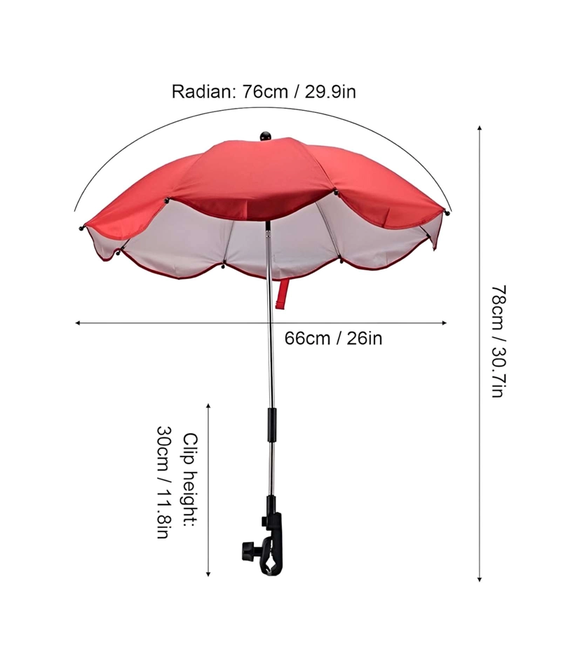 SOMBRILLA PARA COCHECITO DE BEBE  UV ROJO - 4