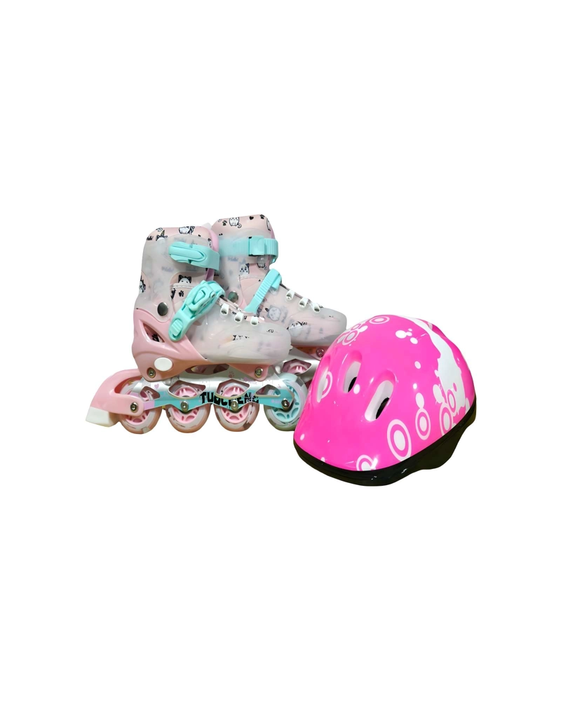 PATIN LINEAL CON LUCES Y KIT TALLA M 35-38 ROSA2 - 2