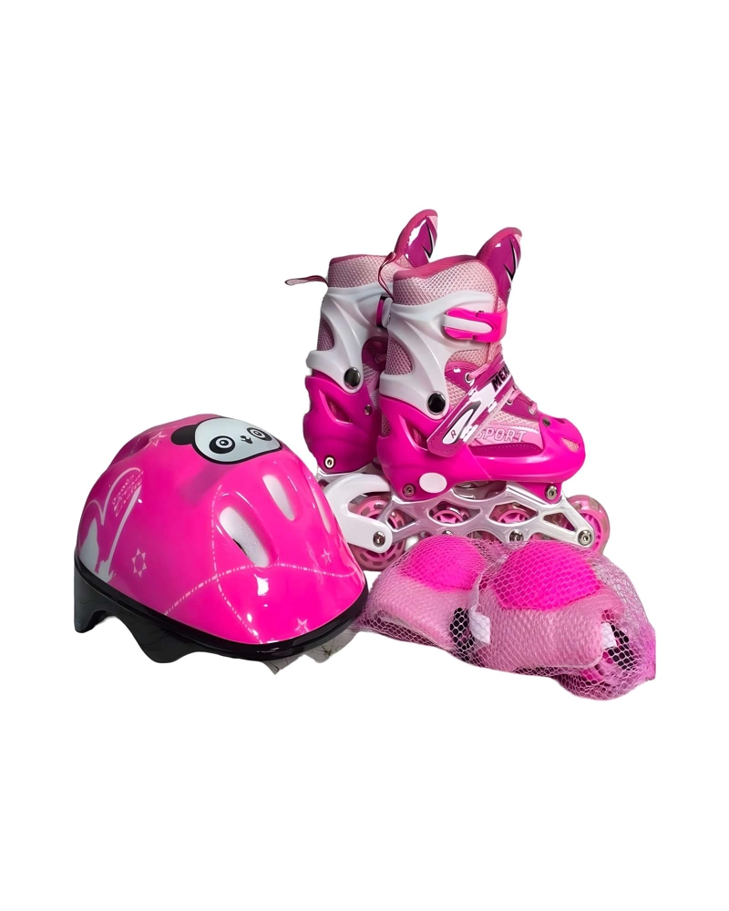 PATINES LINEAL CON LUCES Y KIT TALLA S 31-34 ROSADO - 1