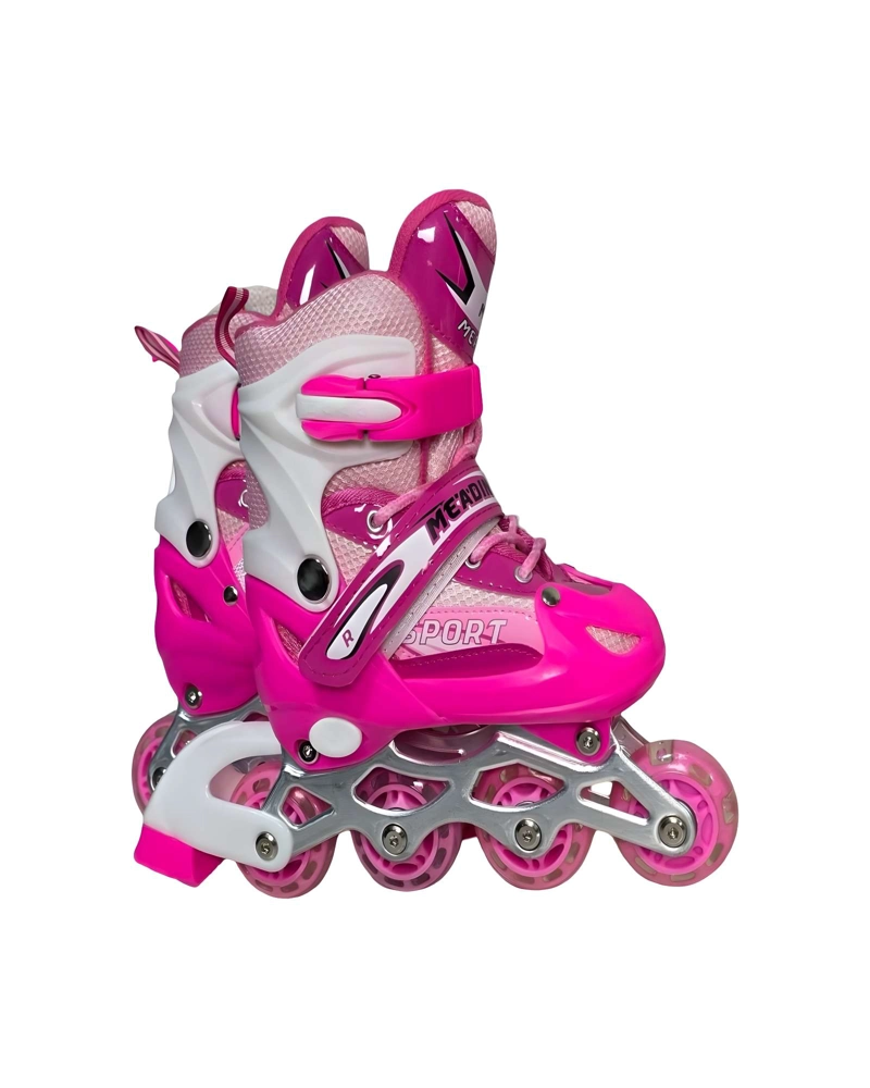 PATINES LINEAL CON LUCES Y KIT TALLA S 31-34 ROSADO - 2