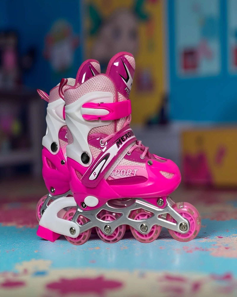 PATINES LINEAL CON LUCES Y KIT TALLA S 31-34 ROSADO - 3