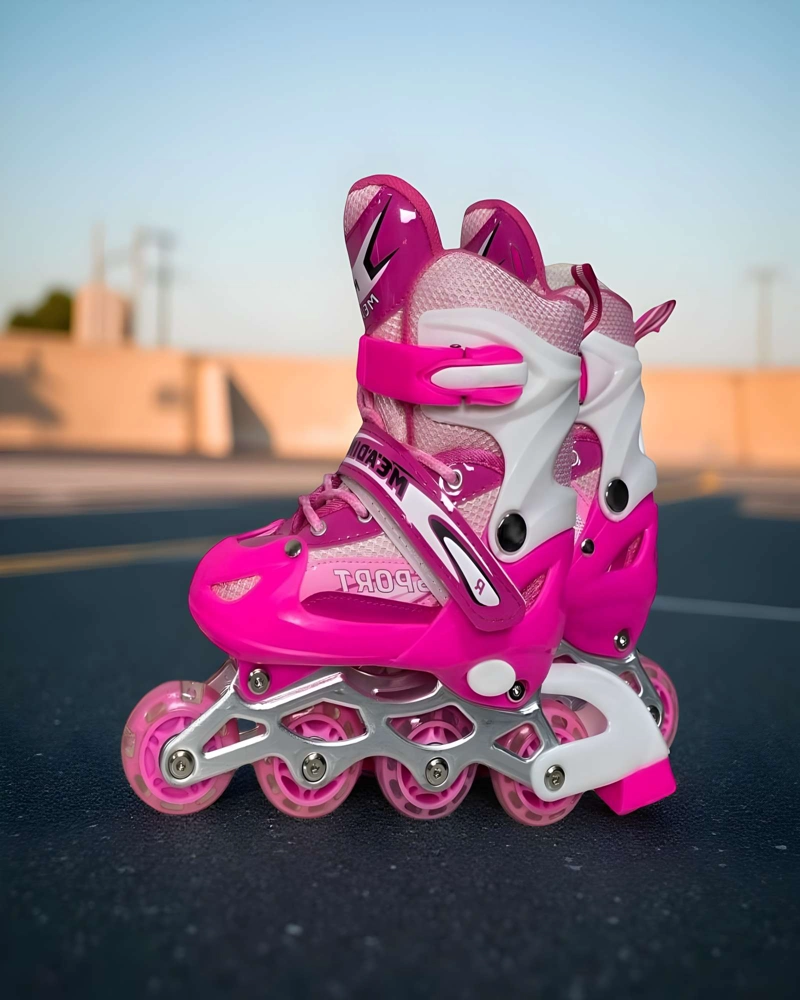 PATINES LINEAL CON LUCES Y KIT TALLA S 31-34 ROSADO - 4