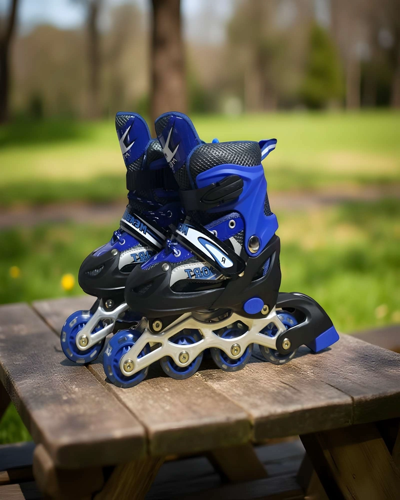 PATINES LINEAL CON LUCES Y KIT TALLA S 31-34 AZUL OSCURO - 4