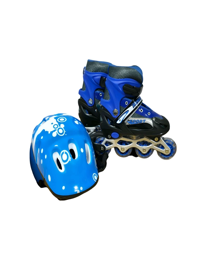 PATIN LINEAL CON LUCES Y KIT TALLA M 35-38 AZUL OSCURO - 2
