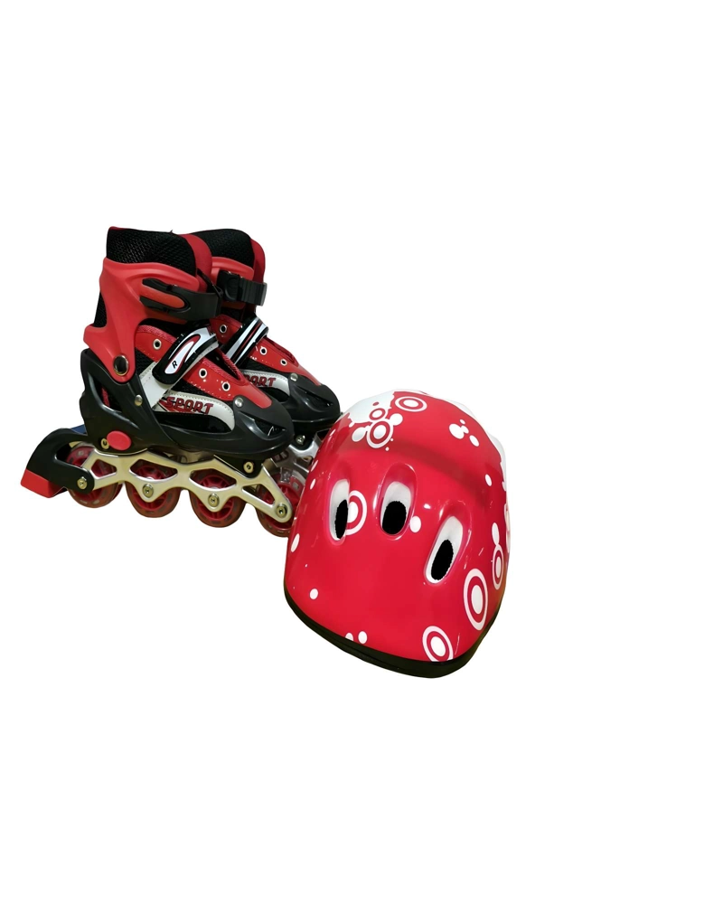 PATIN LINEAL CON LUCES Y KIT TALLA M 35-38 ROJO - 2