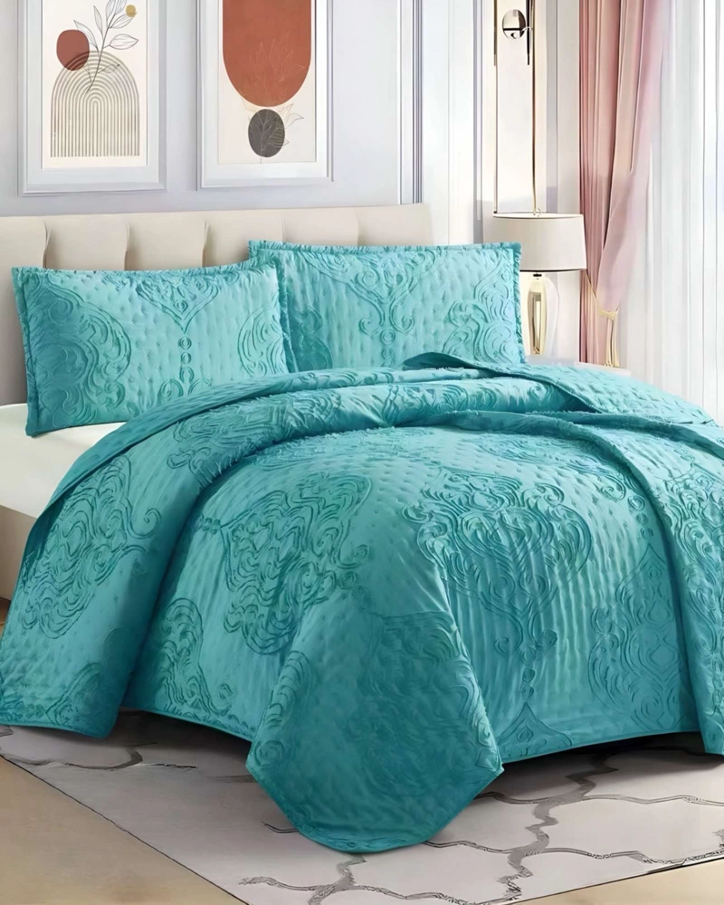 COBERTOR COLCHA QUILT TUFTING DE LUJO SUAVE 2 PLAZAS - 3