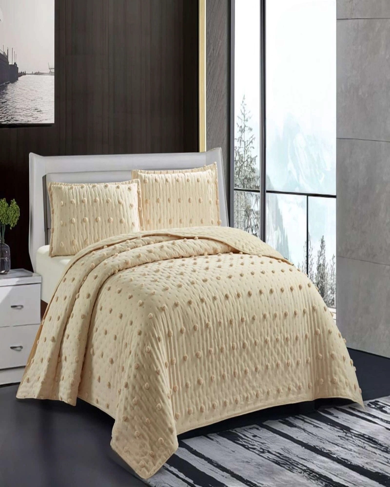 COBERTOR COLCHA QUILT TUFTING DE LUJO SUAVE KING - 3