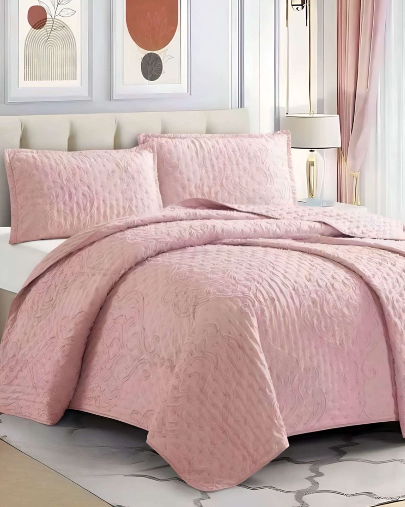 COBERTOR COLCHA QUILT TUFTING DE LUJO SUAVE KING - 3