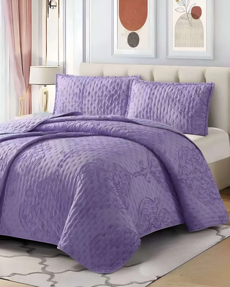 COBERTOR COLCHA QUILT TUFTING DE LUJO SUAVE PLAZA Y MEDIA - 1