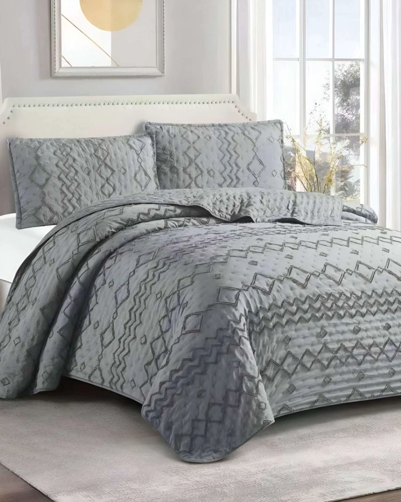 COBERTOR COLCHA QUILT TUFTING DE LUJO SUAVE 2 PLAZAS - 3