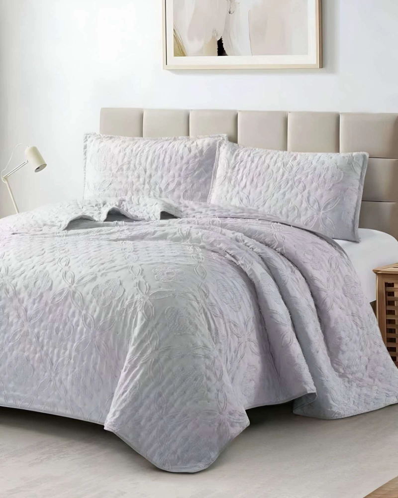 COBERTOR COLCHA QUILT TUFTING DE LUJO SUAVE KING - 4