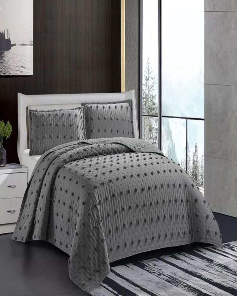 COBERTOR COLCHA QUILT TUFTING DE LUJO SUAVE 2 PLAZAS - 3