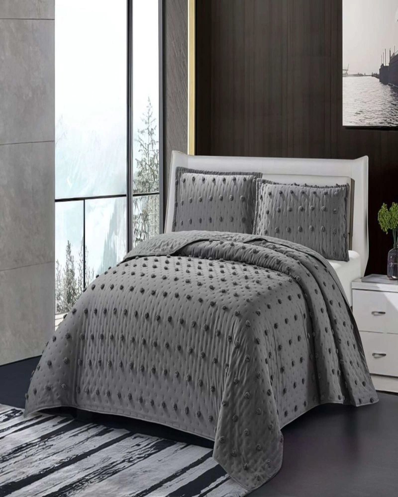 COBERTOR COLCHA QUILT TUFTING DE LUJO SUAVE 2 PLAZAS - 4