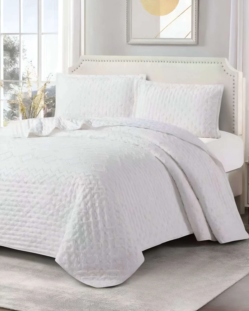 COBERTOR COLCHA QUILT TUFTING DE LUJO SUAVE 2 PLAZAS - 1