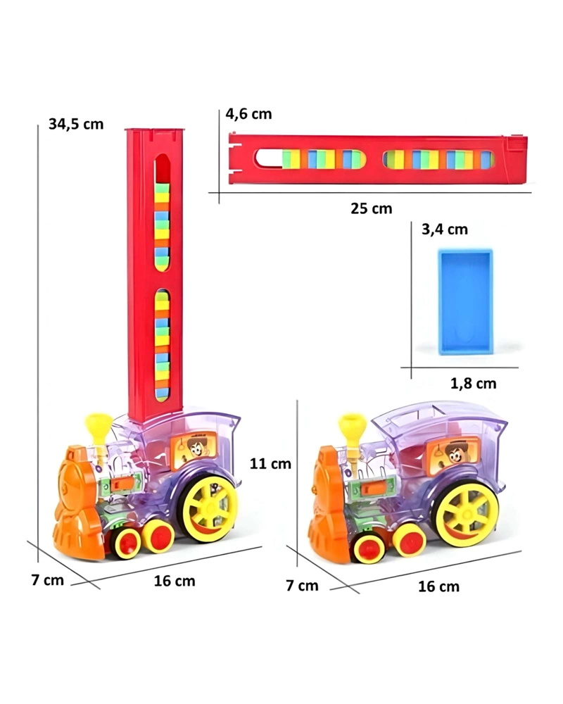 JUEGO INFANTIL TREN DE DOMINO LUZ Y SONIDO 80 PIEZAS - 4
