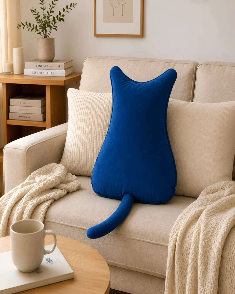 COJIN DECORATIVO FORMA DE GATO SUAVE PARA LIVING Y DORMITORIO - 2