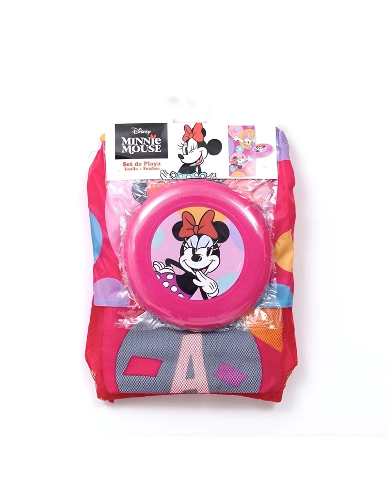 TOALLA DE BAÑO NIÑO NIÑA CON FRISBEE   Y BOLSA MINIE - 1