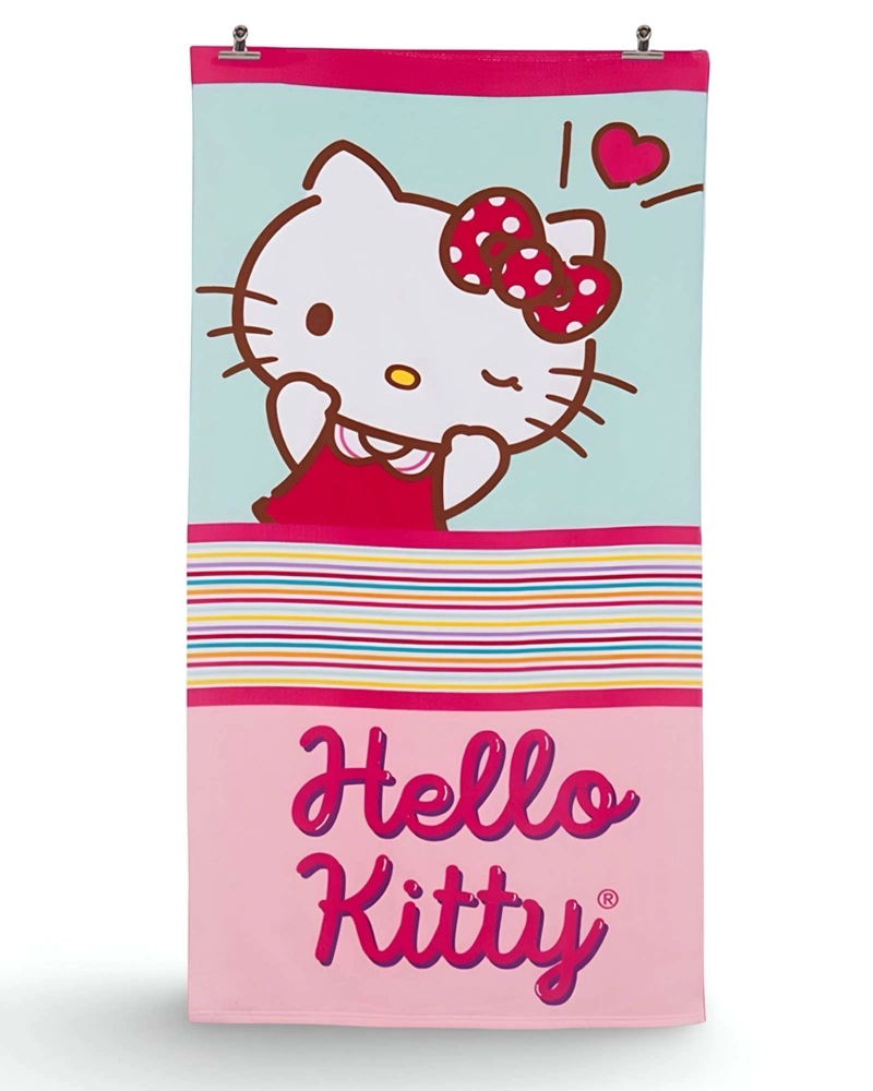 TOALLA DE BAÑO NIÑO NIÑA CON LENTES DE AGUA Y BOLSO HELLO KATY - 2