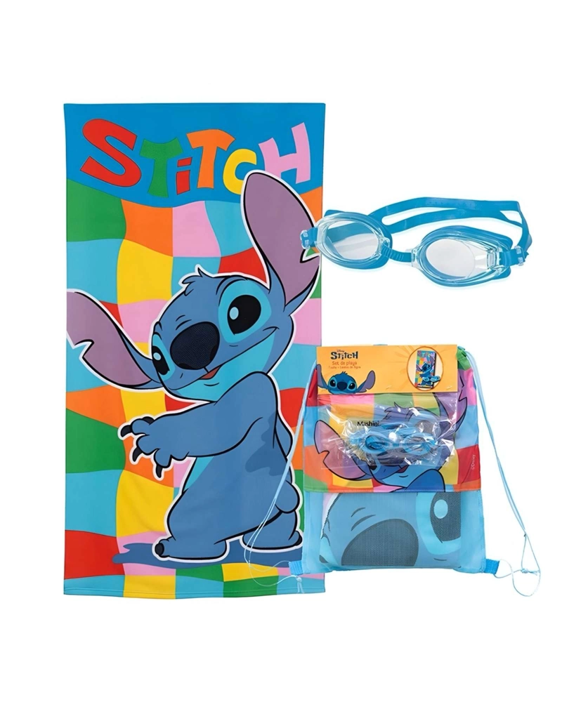 TOALLA DE BAÑO NIÑO NIÑA CON LENTES DE AGUA Y BOLSO STICH - 4