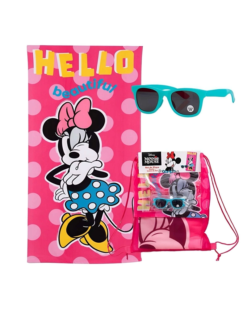 TOALLA DE BAÑO NIÑO NIÑA CON LENTES DE SOL Y BOLSO MINIE - 4