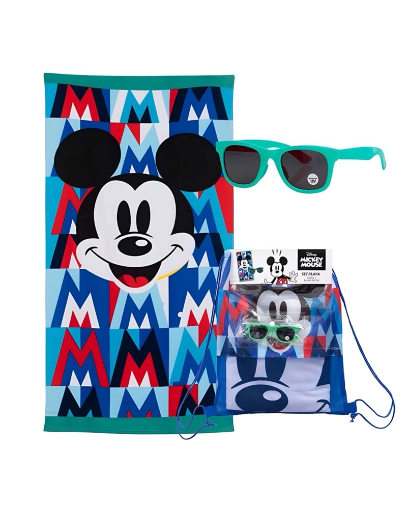TOALLA DE BAÑO NIÑO NIÑA CON LENTES DE SOL Y BOLSO MICKEY - 4