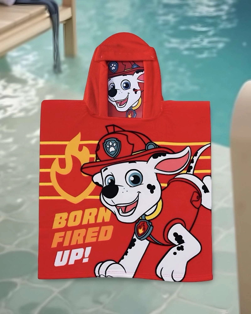 TOALLA DE BAÑO CAPUCHA PLAYA O PISCINA NIÑO NIÑA POW PATROL - 1