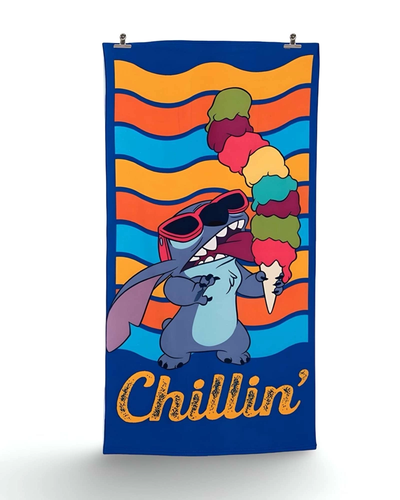 TOALLA DE BAÑO NIÑO NIÑA CON LENTES DE SOL Y BOLSO STICH - 2