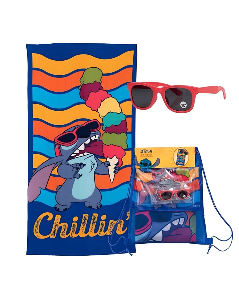 TOALLA DE BAÑO NIÑO NIÑA CON LENTES DE SOL Y BOLSO STICH - 4