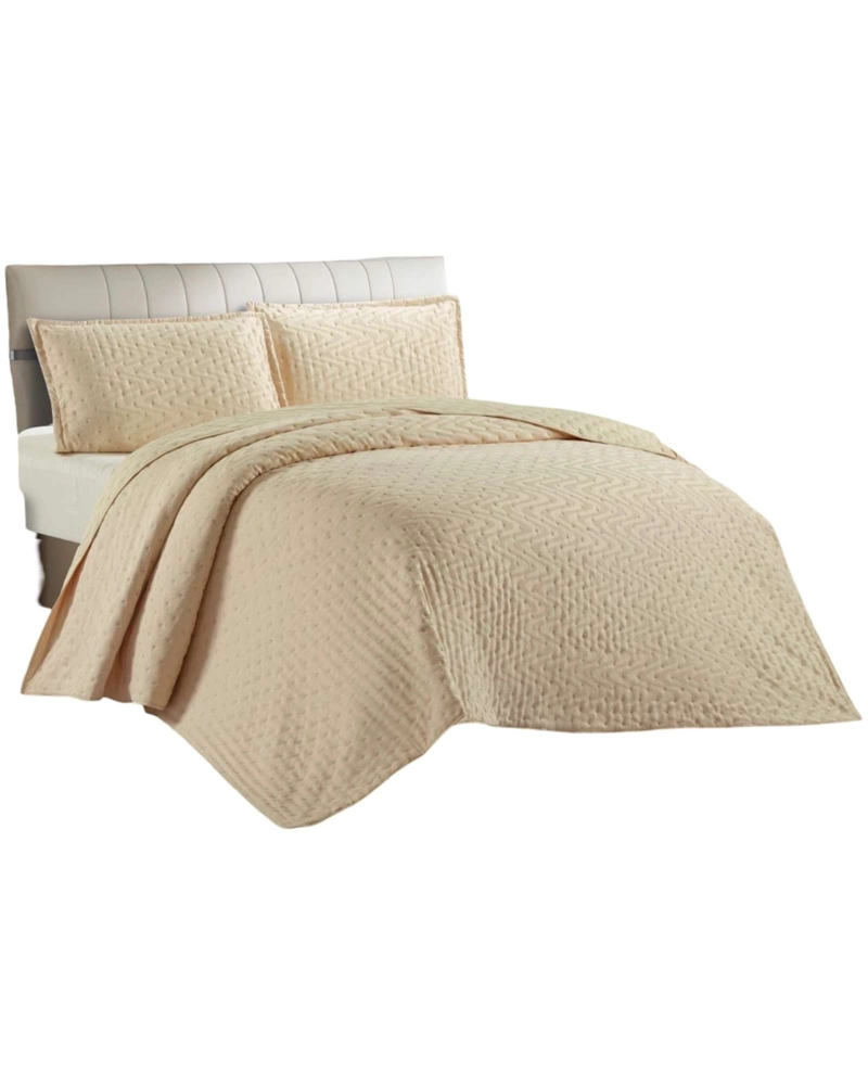 QUILT PLAZA Y MEDIA DE LUJO EXTRA SUAVE CON RELIEVES DE TUFTING - 1