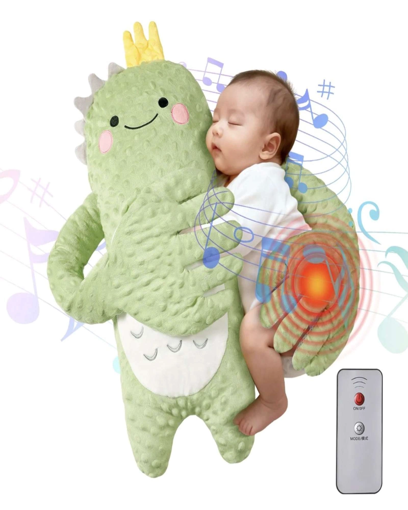 PELUCHE PARA BEBE PALMA CALMANTE DINOSAURIO VERDE - 1