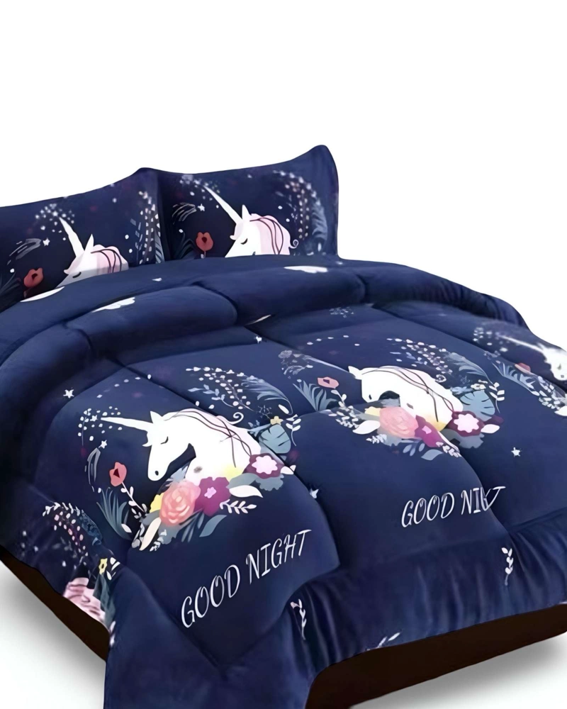 COBERTOR DE INVIERNO UNICORNIO DE NIÑA PLUSH CON CHIPORRO PLAZA Y MEDIA S40 - 4