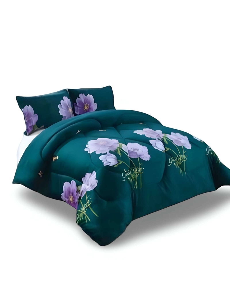 COBERTOR DE INVIERNO DISEÑO FLORES PLUSH CON CHIPORRO PLAZA Y MEDIA S46 - 2